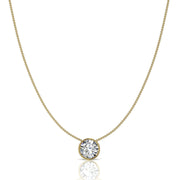 Pendentif diamant naturel rond 0.50 carat or jaune Barbara